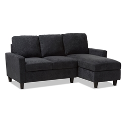 Baxton Studio Greyson Modern And Contemporary Dark Grey Fabric Upholstered Reversible Sectional Sofa